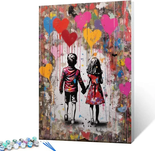 Vista 27 de Tucocoo Pintura de globos coloridos por números para adultos, kits de pintura al óleo digital sobre lienzo con pinceles y pigmento acrílico, arte