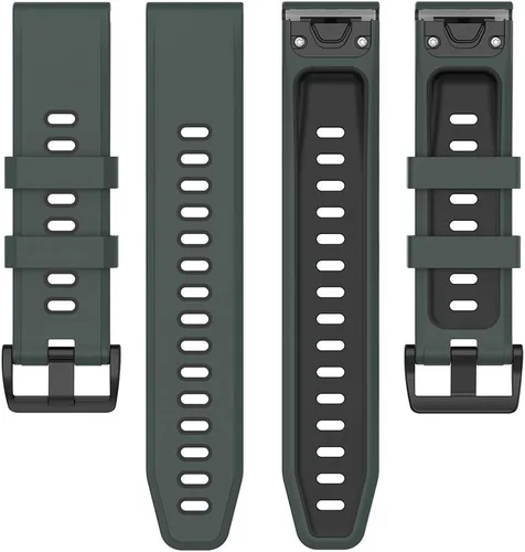 Vista 5 de Compatible con Garmin Fenix 6 Sapphire Watch Bands, Forerunner 945 Bands, 0.866 in Quickfit Silicona Correa de repuesto para Garmin Instinct, Fenix