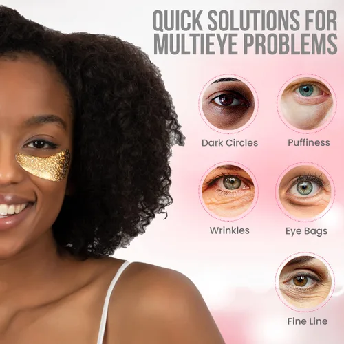 Vista 2 de MISS SPA Parches para debajo de los ojos, mascarillas iluminadoras para los ojos con vitaminas de cafeína B3, mascarillas hidratantes para arrugas
