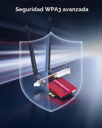 Vista 7 de Cudy Wi-Fi 6E Bluetooth 5.3 PCIe Adaptador AX5400 con OFDMA, WE3000S