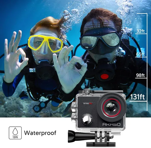 Vista 3 de AKASO EK7000 Pro Action Camera con tarjeta MicroSDXC U3 y kit de montaje adhesivo