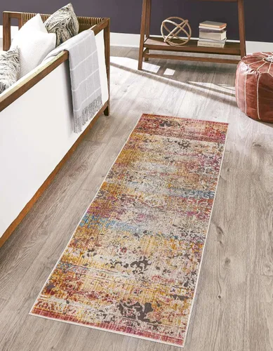 Vista 8 de Unique Loom Colección Deepa - Alfombra de área - Arte (rectangular 2' 0" x 3' 0", Multi/ Marfil)
