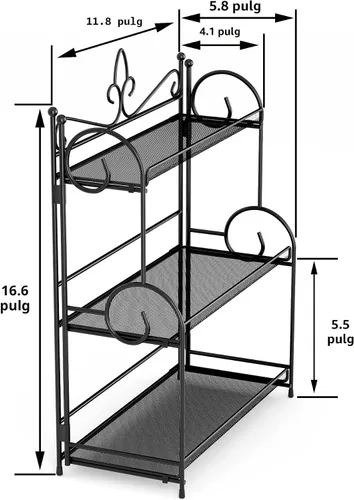 Vista 6 de YIUKEA Organizador de baño para encimera, organizador de especias de 3 niveles, organización de mostrador y almacenamiento para baño, cocina