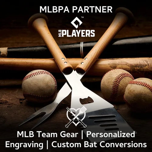 Vista 6 de Baseball BBQ Juego combinado de espátula, pinzas y tenedores multiherramienta 'Triple Play' Accesorios y utensilios para parrilla de barbacoa