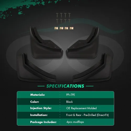Vista 2 de SCITOO Juego de 4 solapas universales para barro 2019-2021 para Volvo XC40 delanteras y traseras