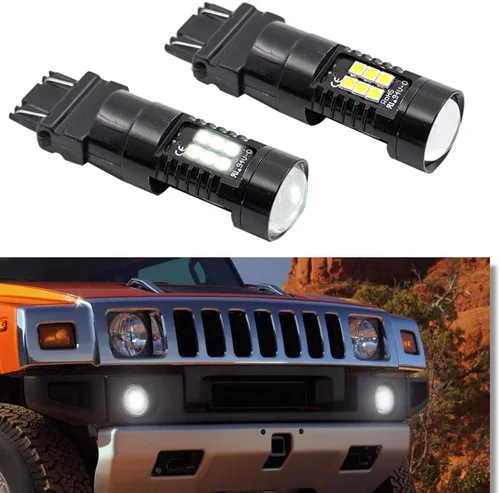 Vista 3 de H2 LED Lámparas de Marcha Diurna para Hummer H2 2003 2004 2005 2006 2007 2008 2009 DRL Lámparas de Posición de 21 Chips SMD 1200 Lúmenes Luz
