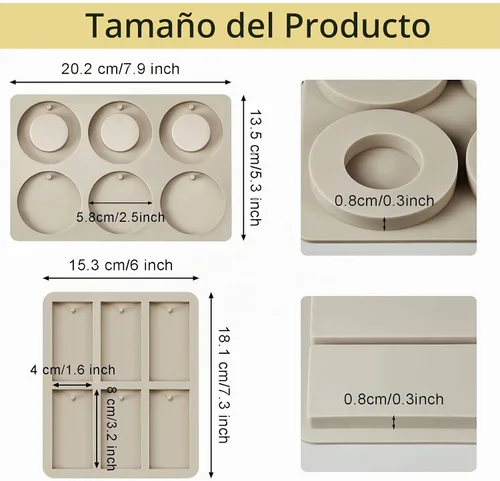 Vista 2 de Patelai - 2 moldes de silicona para derretir cera de Navidad, llavero