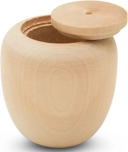 Vista 2 de Woodpeckers Caja de madera de manzana de 2-1/2 pulgadas x 2-1/2 pulgadas, paquete de 1 caja de madera con tapas, manualidades de madera pintables