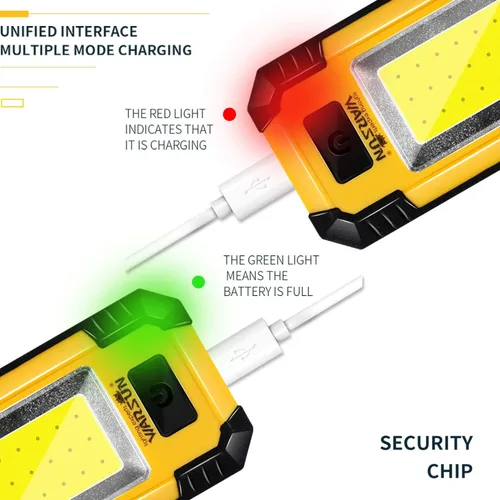 Vista 3 de WARSUN Y36 y ZJ889 luces de trabajo LED recargables magnético mecánico luz de trabajo portátil para acampar reparación de coches altos lúmenes