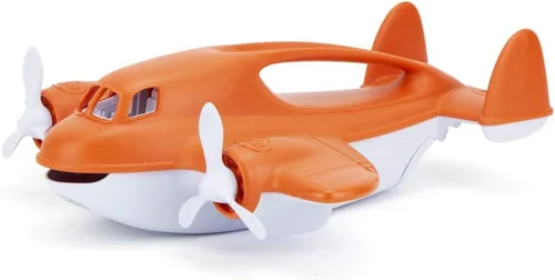 Vista 2 de Green Toys Fire Plane - Juego de simulación, habilidades motoras, vehículo de juguete de baño para niños. Sin BPA, ftalatos, PVC. Apto
