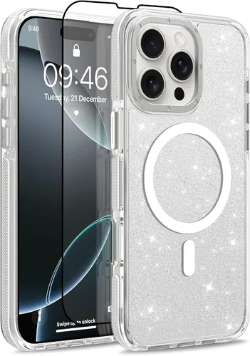 Vista 183 de Funda magnética para Google Pixel 10 Pro XL [compatible con Magsafe] [bonito diseño fluorescente de moda] a prueba de golpes, delgada, translúcida