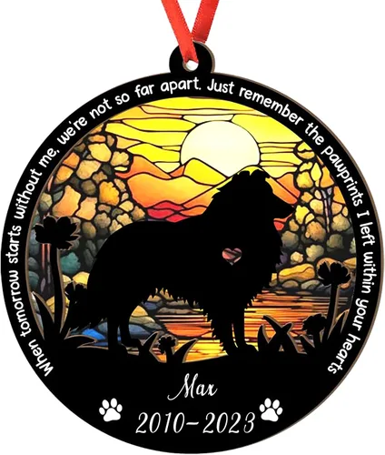 Vista 50 de Adorno personalizado para atrapasoles de sabueso afgano, adorno de Navidad de sabueso afgano – Regalo para perro amante, sabueso afgano