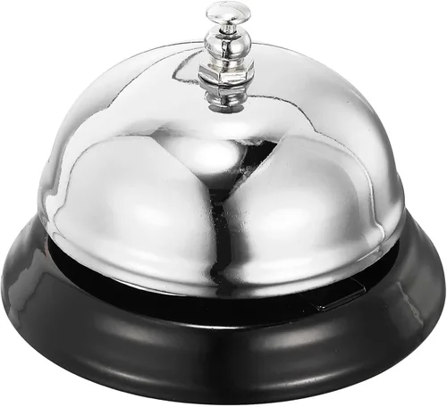Vista 11 de uxcell Campana de escritorio, 3.346 in (3.35 pulgadas) para restaurantes, servicio, azul