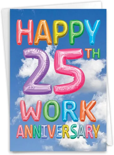 Vista 13 de NobleWorks Tarjeta de felicitación de 25 aniversario (compañero de trabajo) con sobre de 5 x 7 pulgadas para hombres, mujeres (1 tarjeta) 25 años