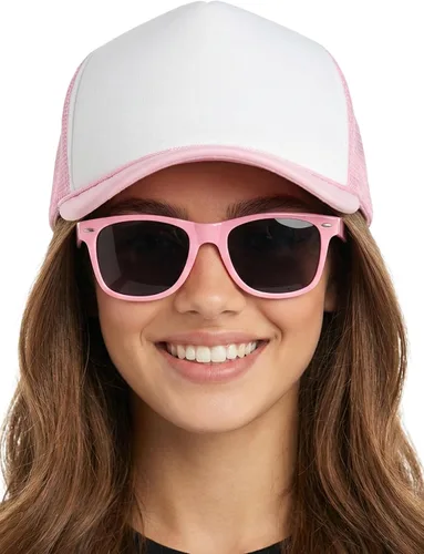 Vista 11 de Funky Junque Sombrero de camionero ligero Snapback de espuma de malla en Negro/Negro