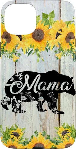 Vista 9 de Mama Bear Rustic Woodgrain Sunflowers Farmhouse Country Mom Case for iPhone 17