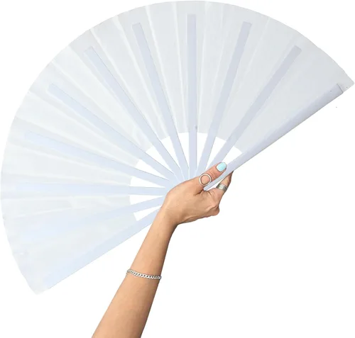 Vista 12 de Abanicos de mano plegables con bandera americana - Abanico grande de 13 pulgadas para rave, abanico que hace ruido y chasquea para baile de línea al