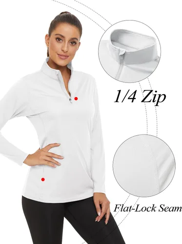 Vista 4 de TACVASEN Camisas de senderismo de manga larga UPF 50+ para mujer, camisas ligeras de verano de secado rápido
