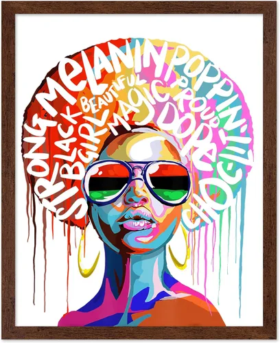 Vista 11 de Poster Master Póster motivacional vintage, impresión inspiradora retro, regalo para chica afro, amiga, reina negra, mujer afroamericana