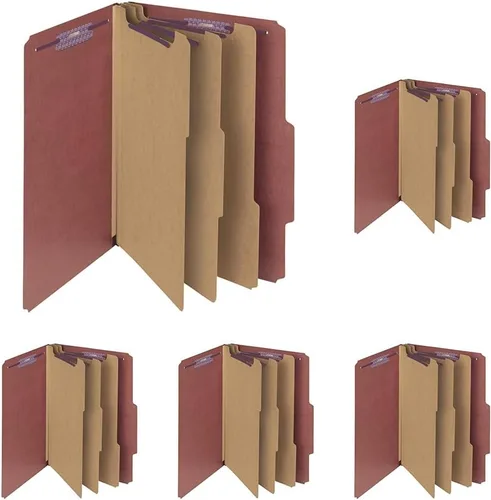 Vista 12 de Smead Carpeta de archivos de clasificación de cartón prensado con sujetadores SafeSHIELD, 3 divisores, expansión de 3 pulgadas, tamaño legal, azul