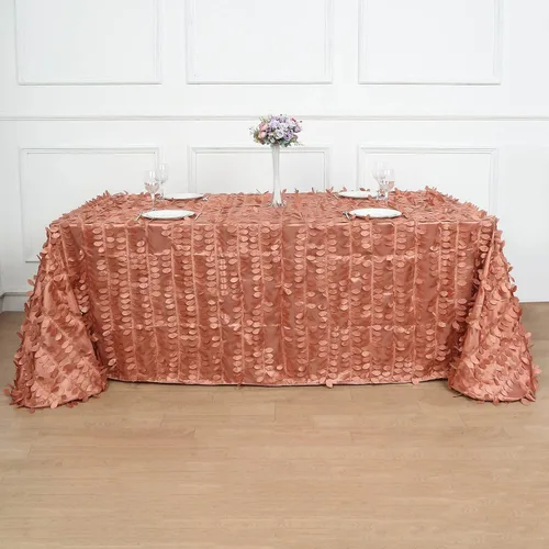 Vista 8 de TABLECLOTHSFACTORY - Mantel cuadrado de tela de tafetán de pétalos de hojas 3D de 54 pulgadas, color negro