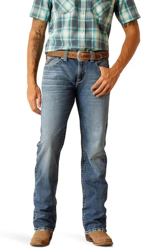 Vista 7 de Ariat Rebar M4 Relaxed DuraStretch - Jeans básicos de corte de bota para hombre, Carbine lado de la plancha