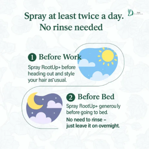 Vista 5 de [THY rootup+] Tónico botánico para el cabello, espray de hierbas para el cuero cabelludo para cabello de aspecto más completo, fórmula no grasa