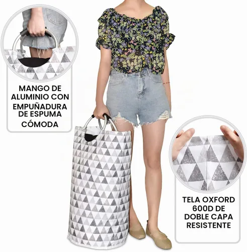 Vista 6 de [Usado] Dalykate Cesta de Ropa Extragrande 115L Cesta de Ropa Plegable de Tela Oxford Cesto de Ropa Plegable Bolsa de Ropa Plegable con Asas