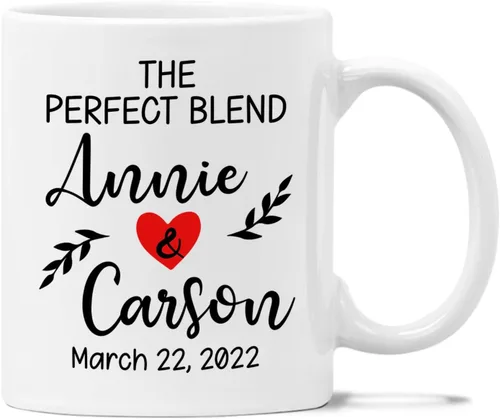 Vista 7 de Taza de regalo para novio/novia, regalos personalizados para agregar más amor al mundo, regalos de taza con nombre personalizado para recién