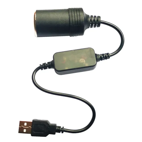 Vista 4 de Adaptador de enchufe USB, macho A a enchufe de encendedor de cigarrillos de coche hembra 12V, cable convertidor de potencia, adaptador de encendedor