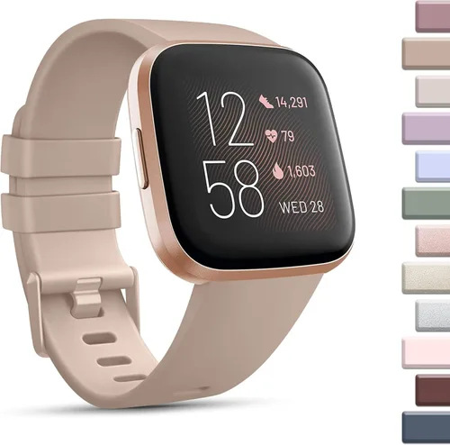 Vista 10 de Paquete de 8 correas deportivas compatibles con Fitbit Versa 2, correas de repuesto clásicas de silicona suave para reloj inteligente Fitbit Versa 2