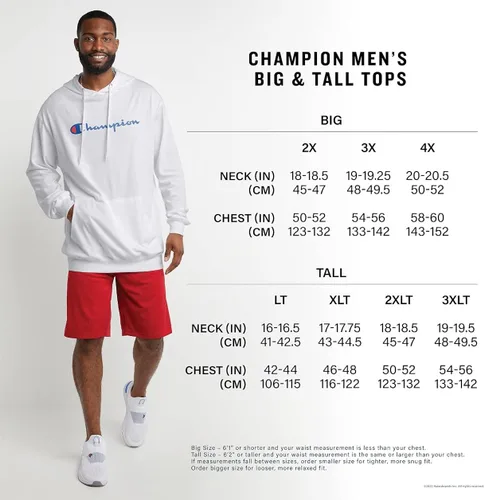 Vista 8 de Champion Camiseta deportiva de doble secado para hombre, camiseta de cuello redondo, camiseta de manga corta para hombre (regular o grande y alto)