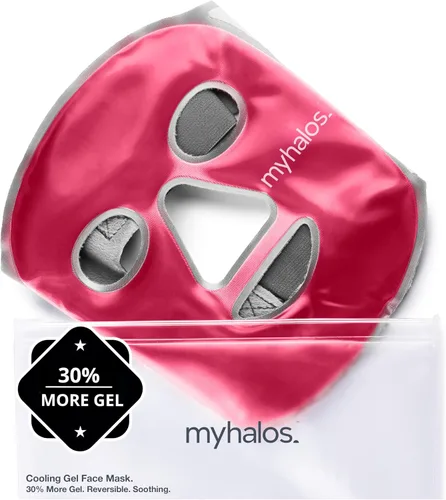 Vista 7 de MyHalos Máscara facial de hielo – Mascarilla de congelado para aliviar el dolor, migraña y cirugía de muelas del juicio. Nuestra máscara facial