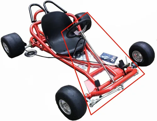 Vista 4 de Kit de volante delantero para volante, barra de acoplamiento de rótula, kit de eje para 168CC ATV Go Kart Quad
