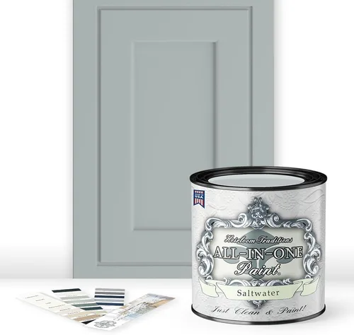 Vista 161 de Pintura TODO EN UNO, Abbey (gris cálido), Muestra de 8oz - Pintura duradera para gabinetes y muebles. Imprimación y capa superior incorporadas,