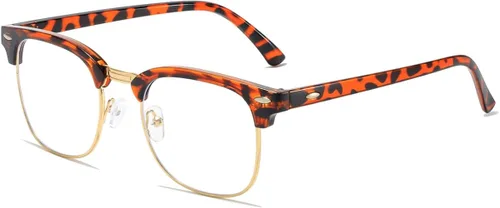 Vista 7 de AISSWZBER Gafas de lente transparente de media montura sin montura vintage