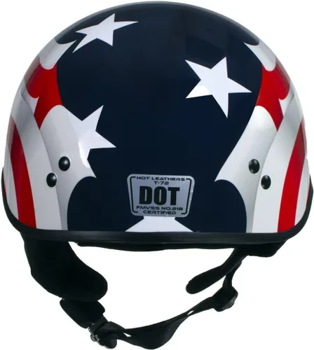 Vista 4 de Hot Leathers T72 'Blue Flag' Advanced DOT - Casco de motocicleta para hombres y mujeres con visera desplegable