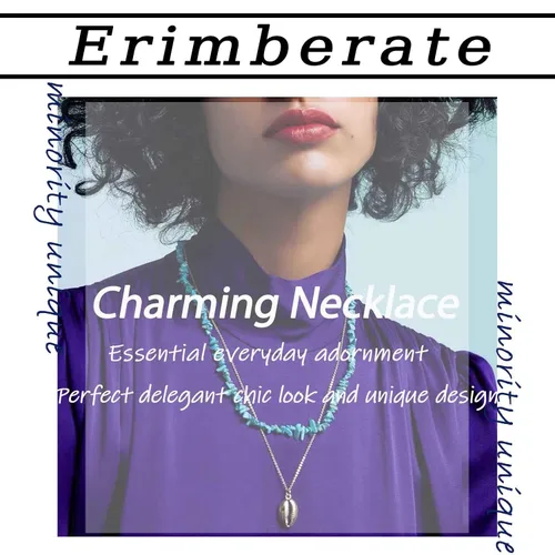 Vista 7 de Erimberate Collar bohemio con colgante de estrella pavimentada en capas, collar de Lariat en Y, cadena de oro con diamantes de imitación, collar