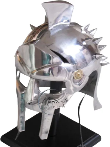 Vista 4 de Medieval Replicas Casco antiguo de metal gladiador Maximus Arena de tamaño completo