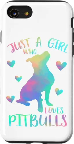 Vista 18 de Just a Girl Who Loves Pitbulls Watercolor Cute Pitbull Case for iPhone 17