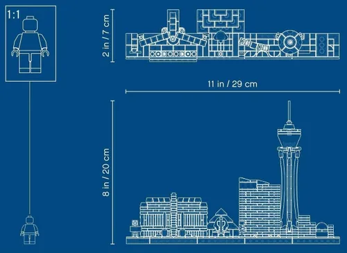 Vista 5 de LEGO Architecture Skyline Collection Las Vegas Kit de construcción 21047 (487 piezas)