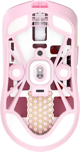 Vista 3 de Lamzu Maya Champion Edition - Mouse inalámbrico para juegos, ultraligero de 1.77 onzas, interruptor óptico, codificador dorado TTC a prueba de Rosa