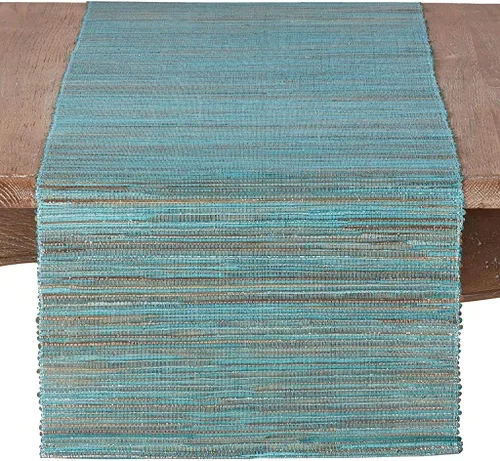Vista 13 de Saro Lifestyle Melaya Collection - Mantel individual Nubby tejido brillante (juego de 4), 14 x 20 pulgadas, azul-gris