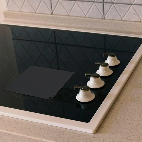 Vista 8 de Kichvoe Alfombrilla de silicona para ollas de inducción, protector de arañazos de fibra de vidrio de silicona, 2 unidades, protector de placa