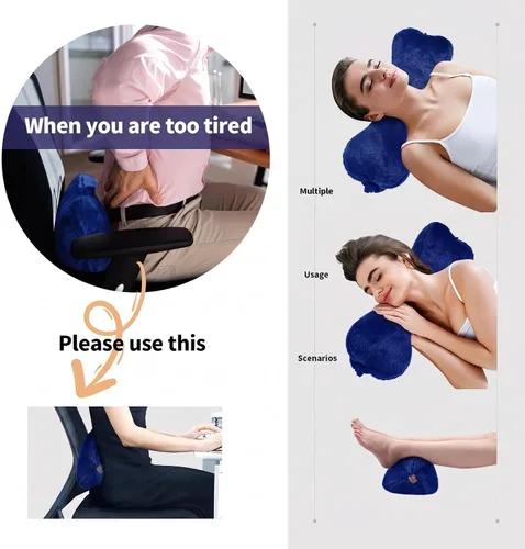 Vista 5 de Almohadas de cuello para sofá, sillón, soporte de cintura reclinable para cabeza, fijable, 1 pieza (azul)