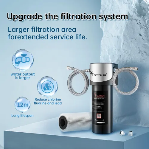 Vista 2 de Sistema de filtro de agua Q5-F de conexión directa debajo del fregadero, elimina PFAS, PFOA/PFOS, fluoruro, cloro, plomo, mal sabor y olor