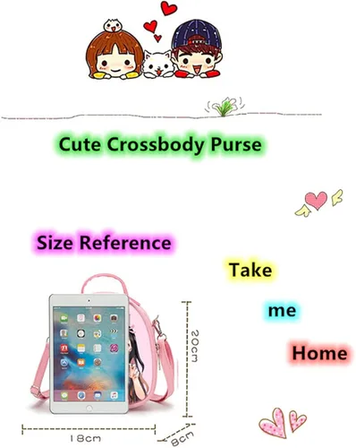 Vista 3 de Kerrs Choice Bolso cruzado para mujer mochila japonesa para mujer bolso cruzado rosa lindo bolso cruzado Rosado