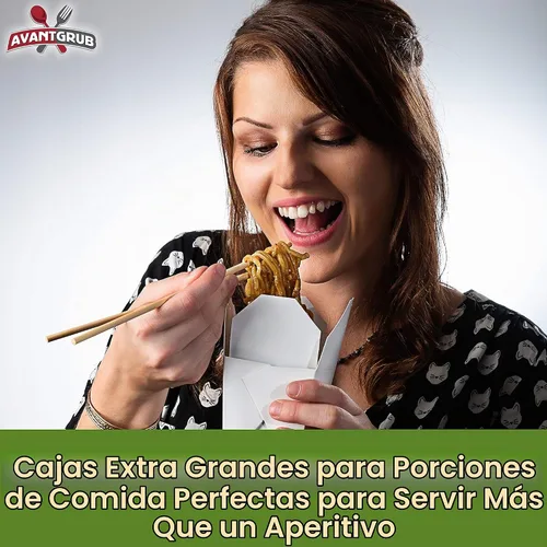 Vista 3 de Cajas de comida china reciclables a prueba de fugas de 26 onzas, 10 unidades. Los recipientes grandes para llevar para microondas fabricados