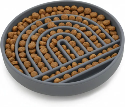 Vista 12 de Should We Go? Alimentador lento para perros y gatos, el tazón Slowdown de silicona, solución para comer lentamente con diseño moderno de alfombrilla