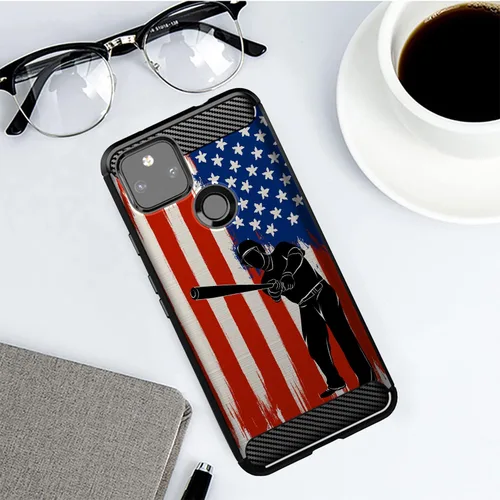 Vista 3 de CasesOnDeck - Funda compatible con Google Pixel 5A (2021) / Pixel 5A 5G, funda delgada de fibra de carbono TPU para acentuar arañazos y caídas, tema